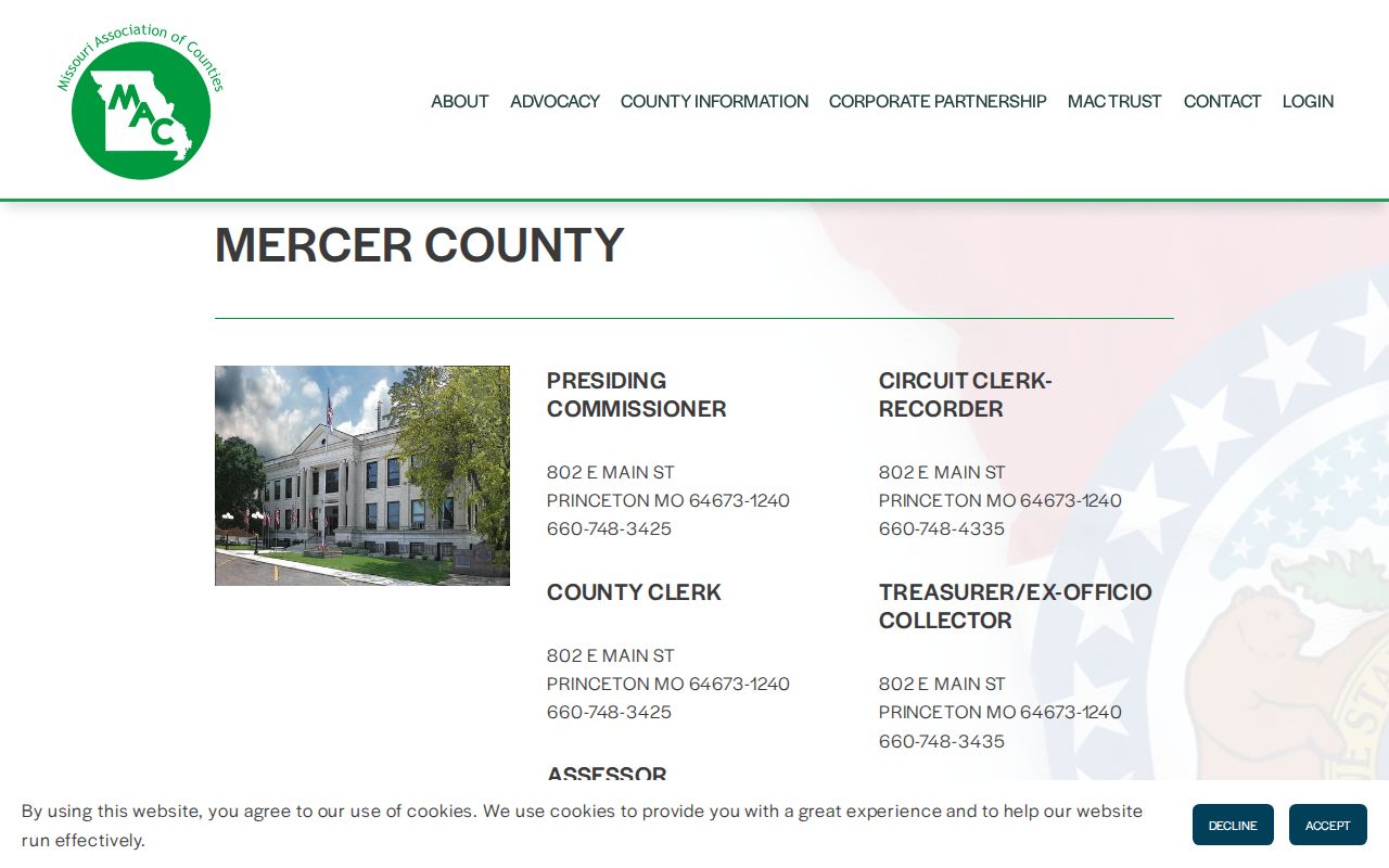 Mercer County official contact directory