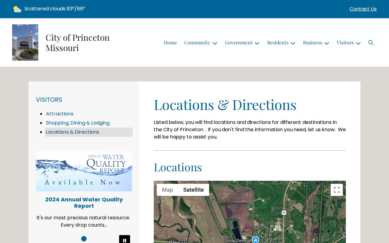 Official Princeton Missouri civic location page